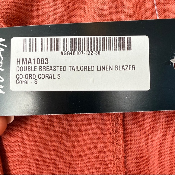 Misty Gal Rust Linen Double Breasted Blazer Size Small NWT - Picture 3 of 3